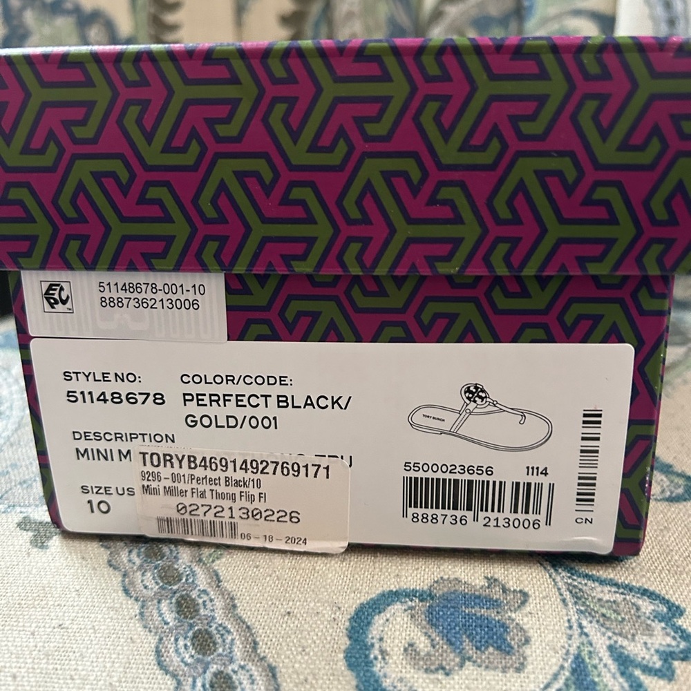 Tory Burch Perfect Black and Gold Sandals
